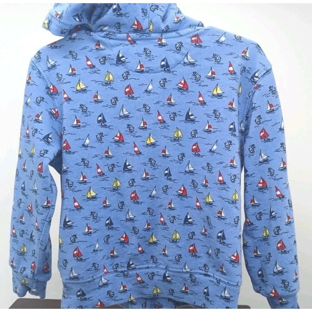Polo Ralph Lauren Authentic Toddlers fisherman Print Full Zip Hoodie Pockets 3T